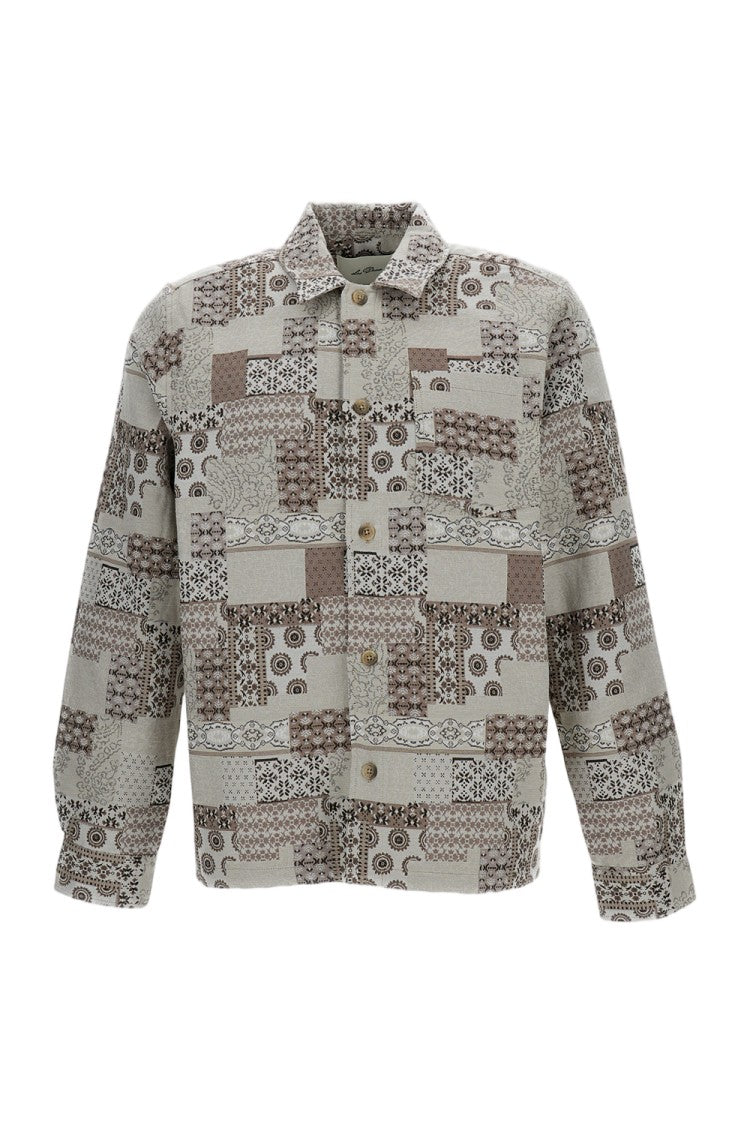 Les Deux Beige Jacquard Cotton-Blend Overshirt