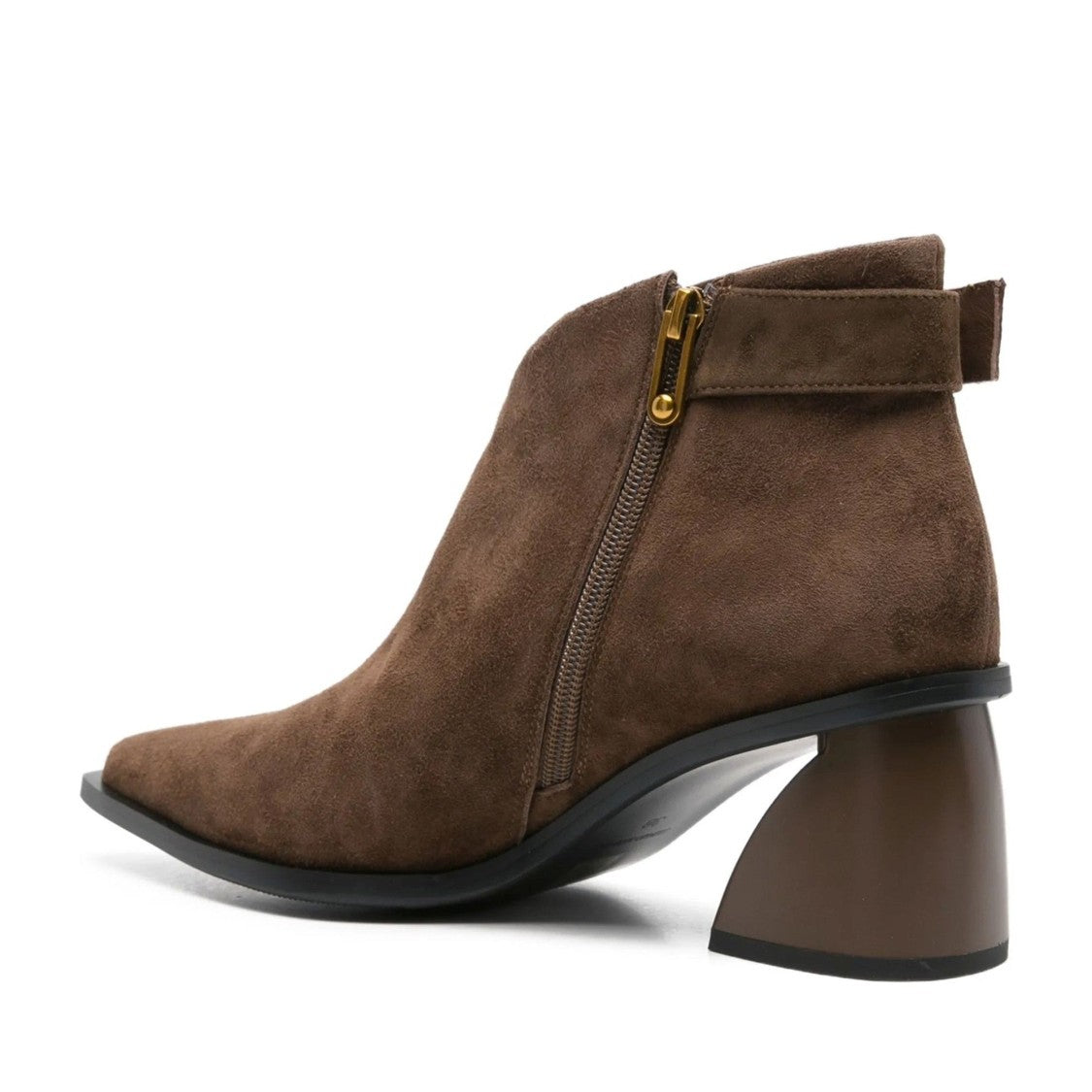 Sergio Moretti Brown Suede Mid-Heel Buckle Boots