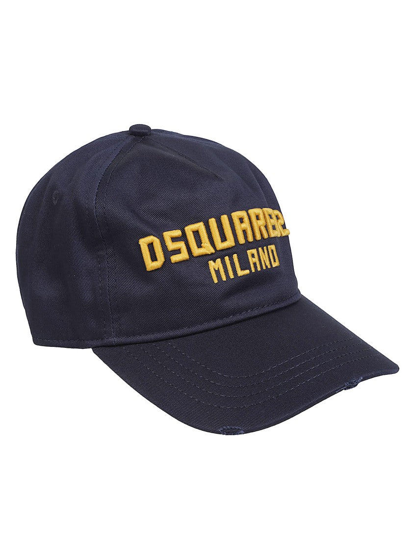 Dsquared2 Classic Blue Cotton Embroidered Cap