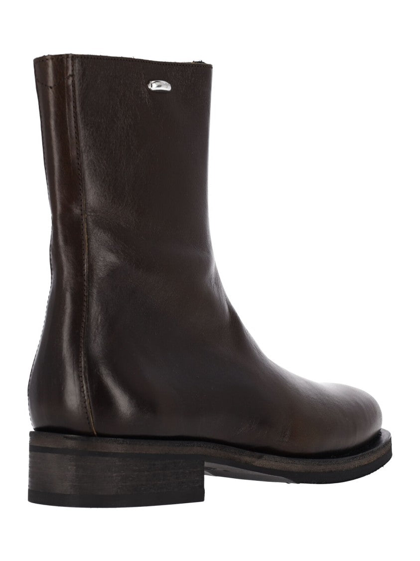 Our Legacy Brown Leather Camion Ankle Boots