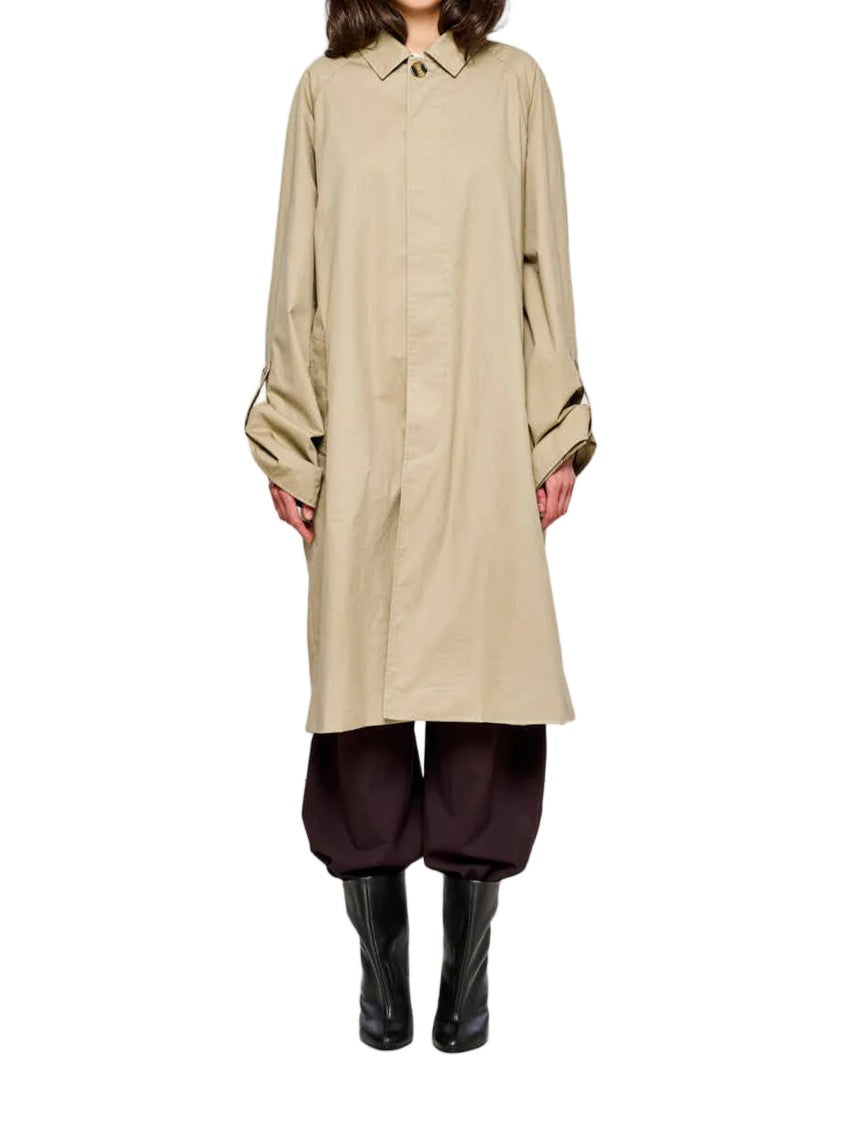 Oof Wear Trench Smerigliato Minimalist Mid Thigh Cotton Trench
