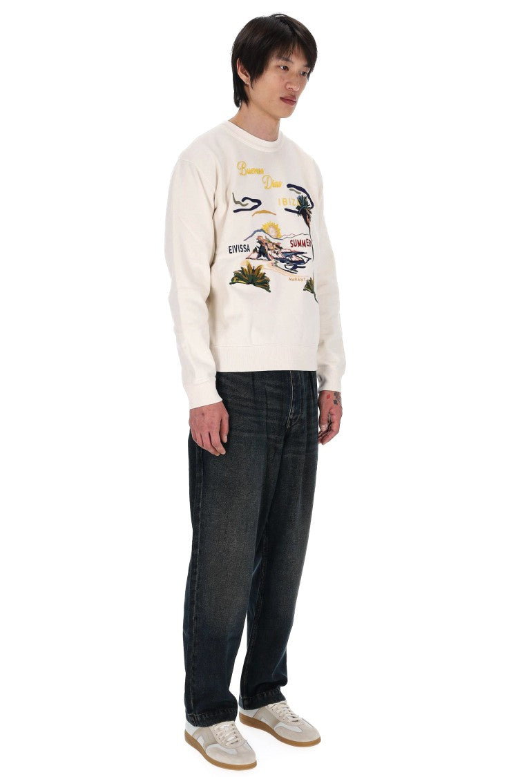 Isabel Marant Mikoy Graphic Embroidered Cotton-Blend Sweatshirt