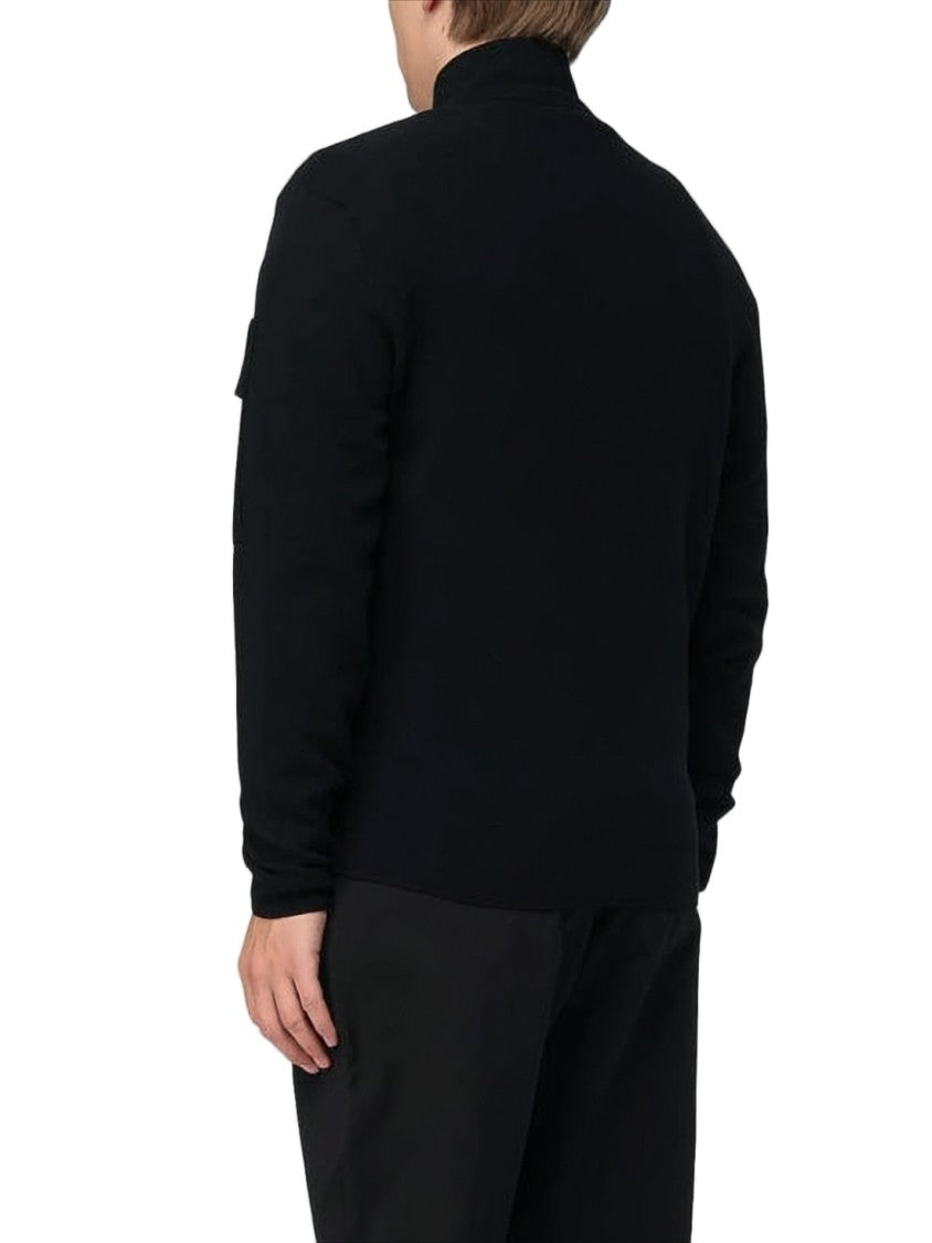 C.P. Company Tailored Black Zip-Up Turtleneck Sweater