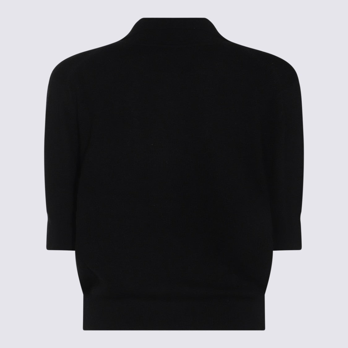 Khaite Black Cashmere Polo Shirt