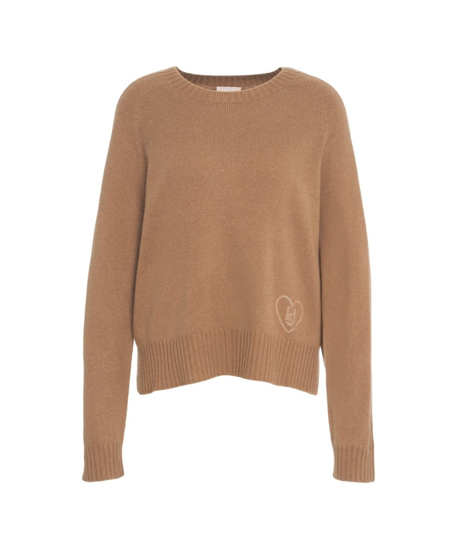 Liu Jo Knit Sweater With Heart Embroidery