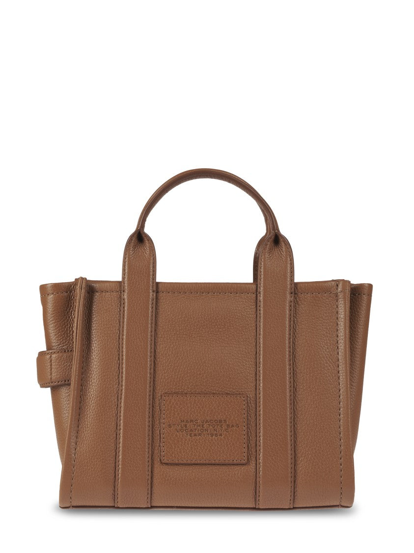Marc Jacobs Structured Pebbled Leather Tote With Bold Logo