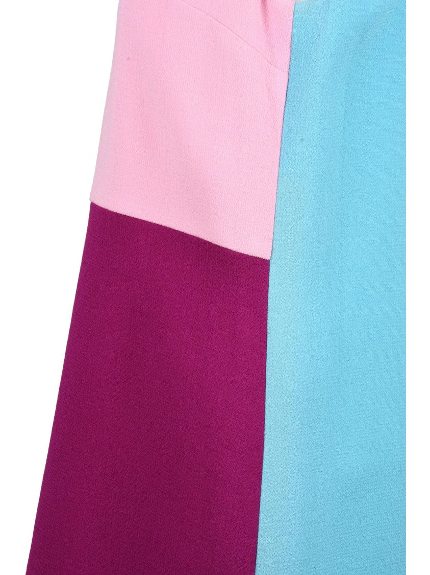 Dolce & Gabbana Color-Block A-Line Dress With Fluid Silhouette And Back Zipper