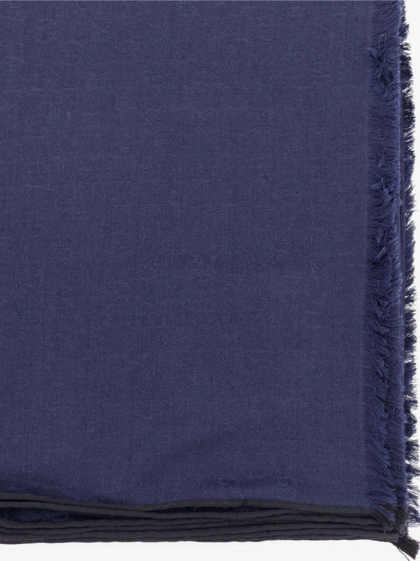 Gucci Blue Softly G Wool Silk Scarf