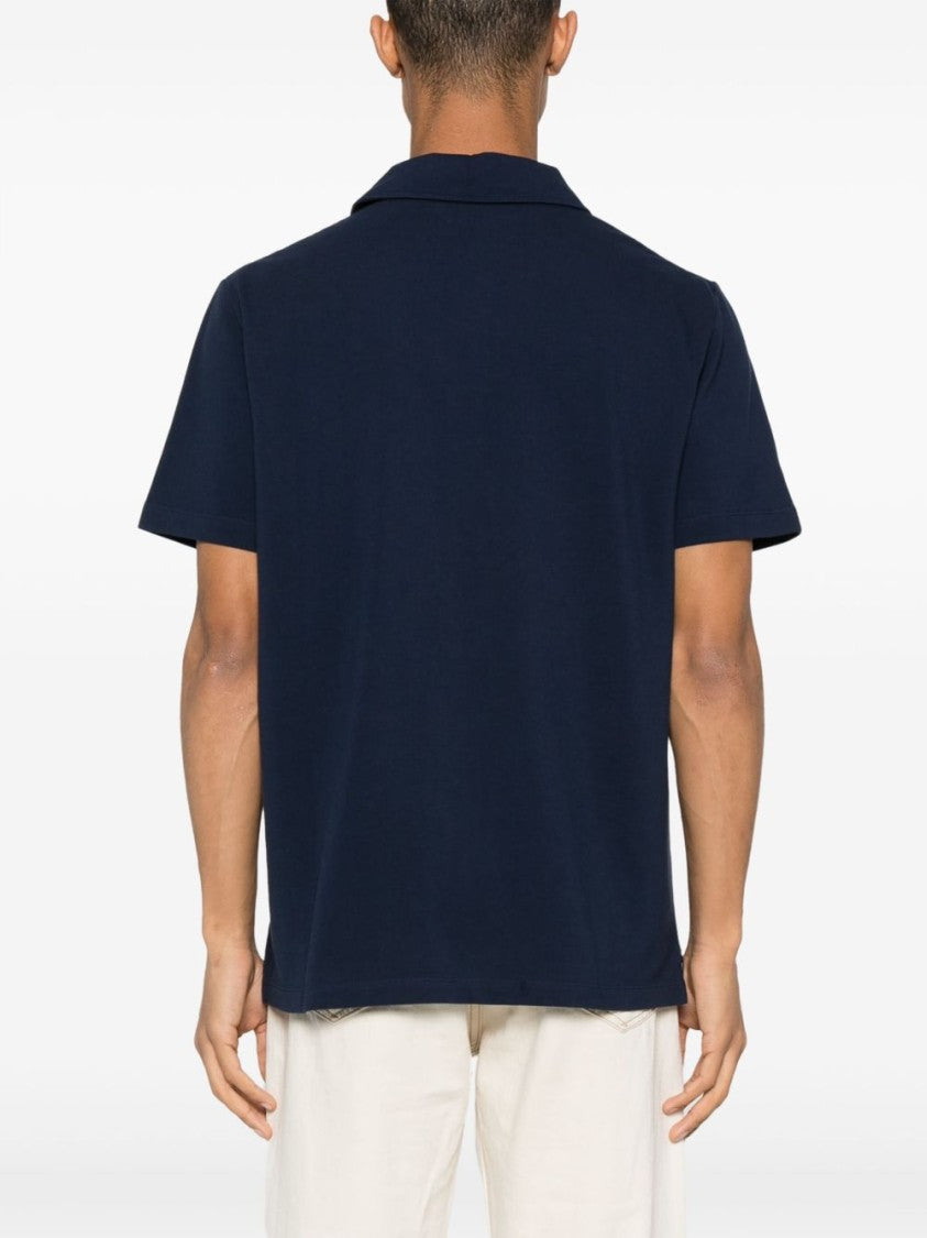 A.P.C. Embroidered Logo Cotton Polo Shirt With Classic Collar And Short Sleeves