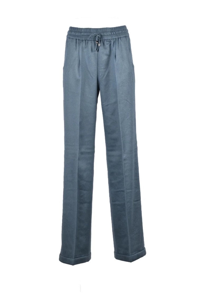 Kiton Sage Green Straight-Leg Trousers