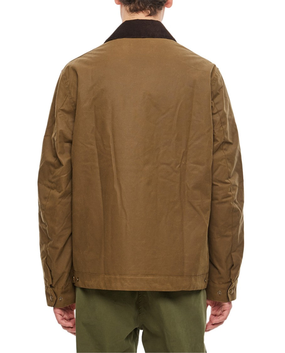 Barbour Beige Workers Corduroy Collar Waxed Jacket
