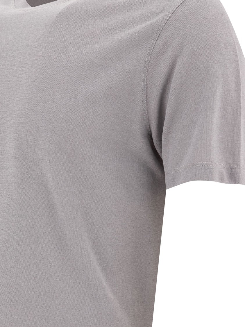 Zanone Grey T-Shirt With Soft Cotton-Elastane Blend