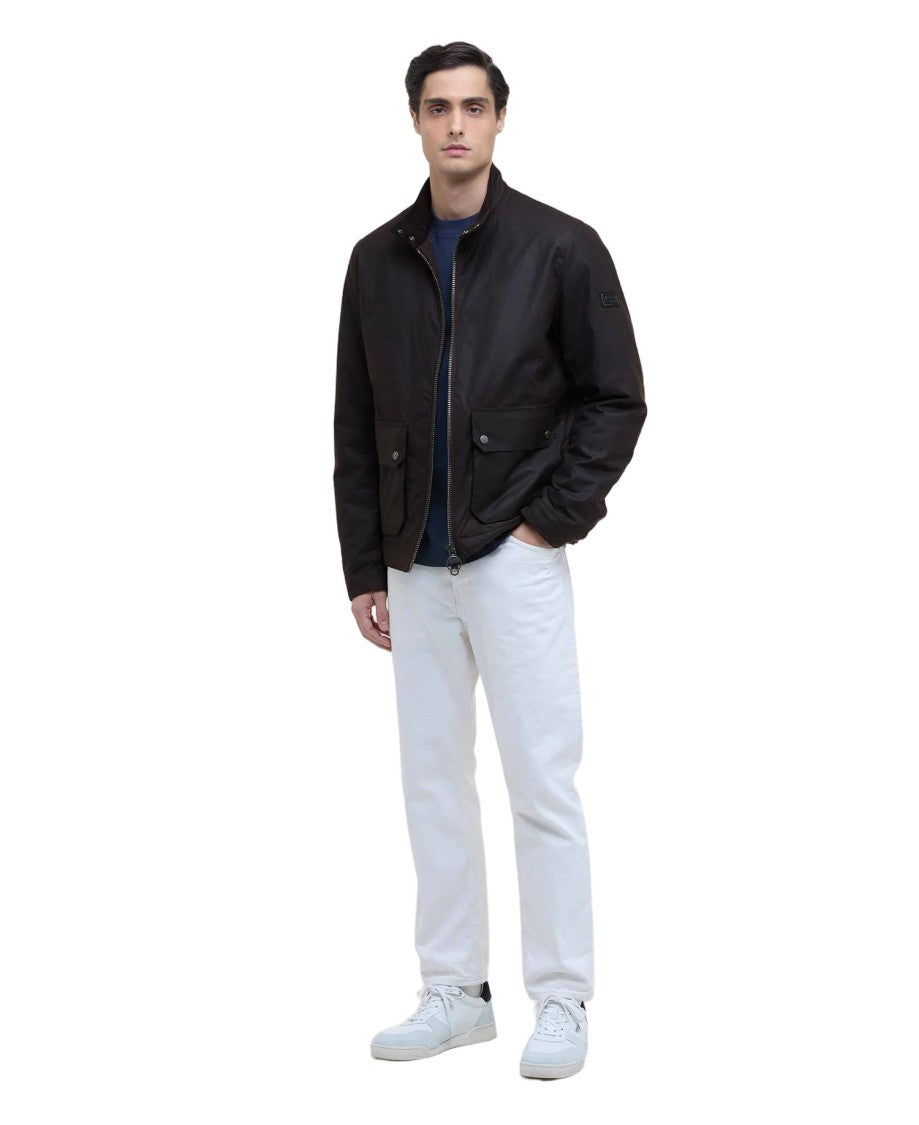 Barbour Rustic Leather Harrington Jacket