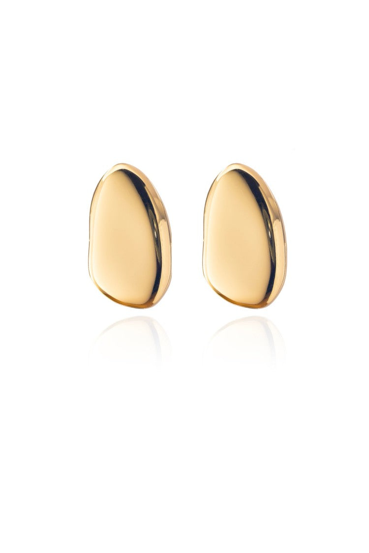 Federica Tosi Gold Lobo New Stone 18K Gold Plated Bronze Metal Earrings