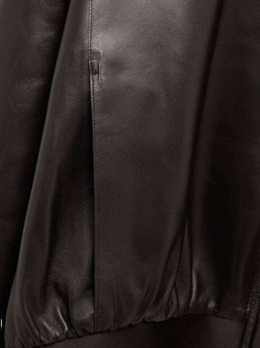 Gucci Cropped Padded Lambskin Leather Coat
