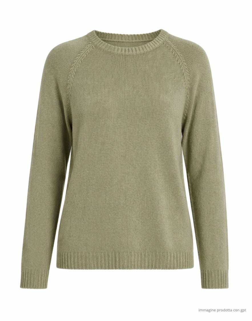 Origin Of Line Olive Raglan Sleeve Hemp Knit Top