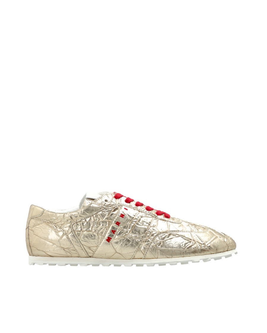 Marni Silver Foil Low Top Sport Sneakers