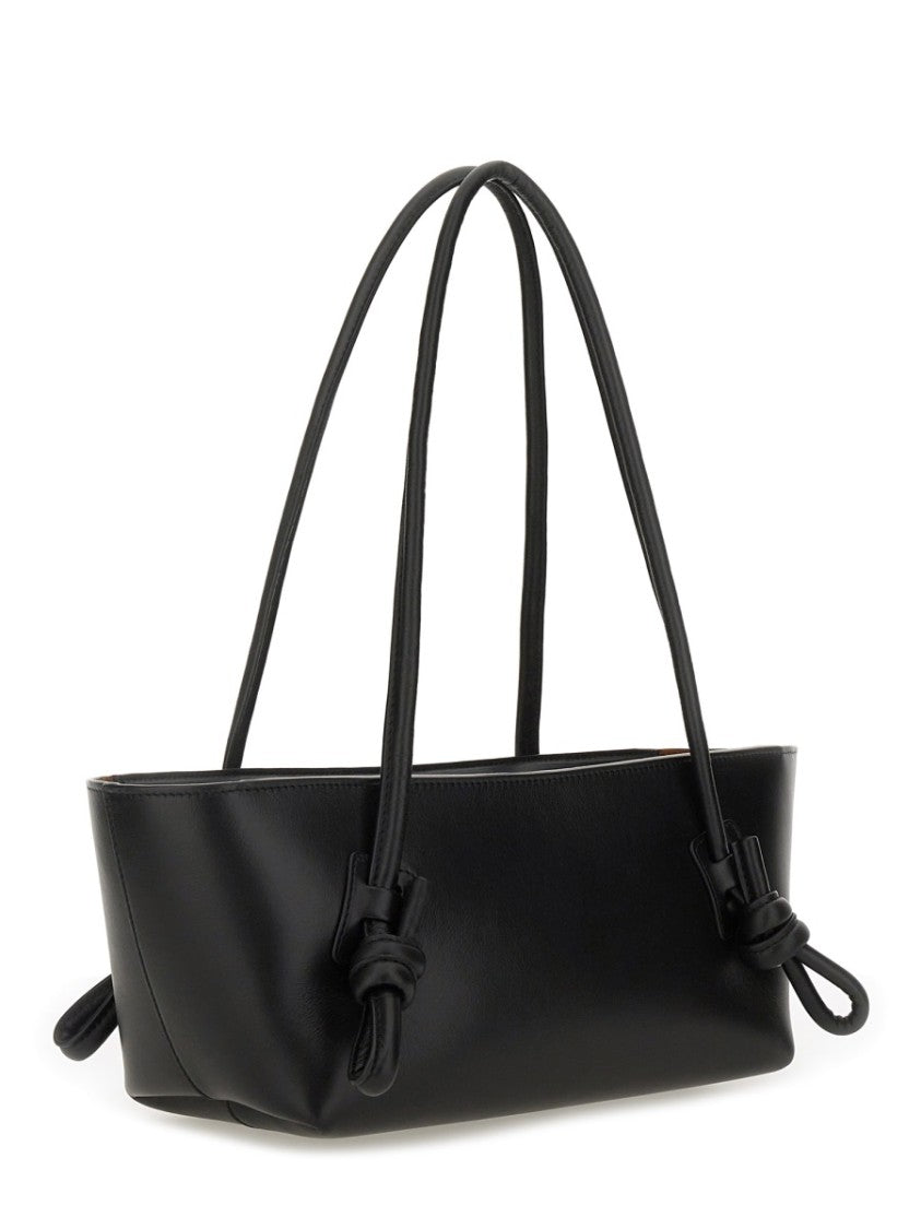 Hereu Fleca Elongated Rectangular Knot Leather Shoulder Bag