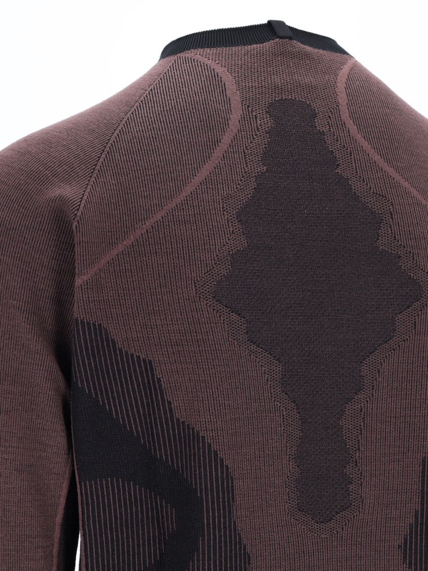 Oakley Brown Latitude Veil Wool-Blend Crewneck Technical Sweater