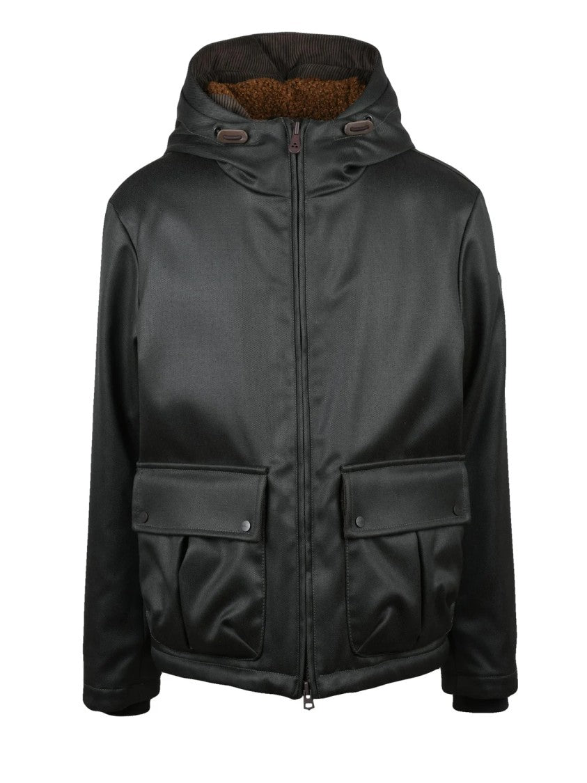 Peuterey Ecofur Overcoat With Flannel Lining And Zipper Closure