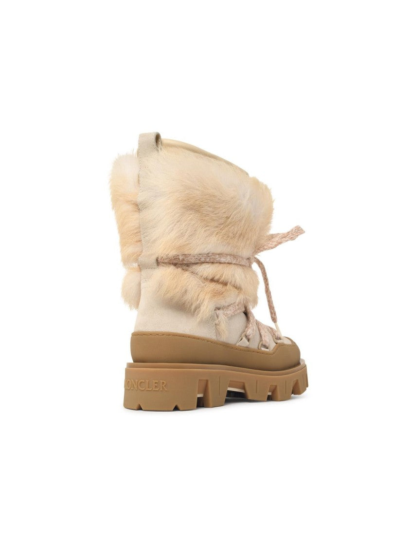 Moncler 'Peak Apres' Ivory White Suede Boots