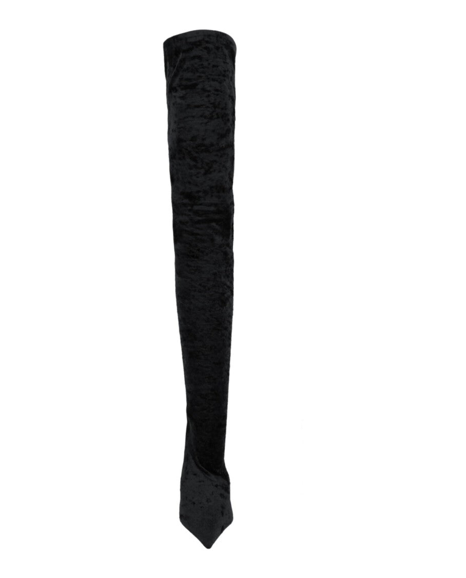 Balenciaga Knife Cuissardes 110 Crushed Velvet Boots