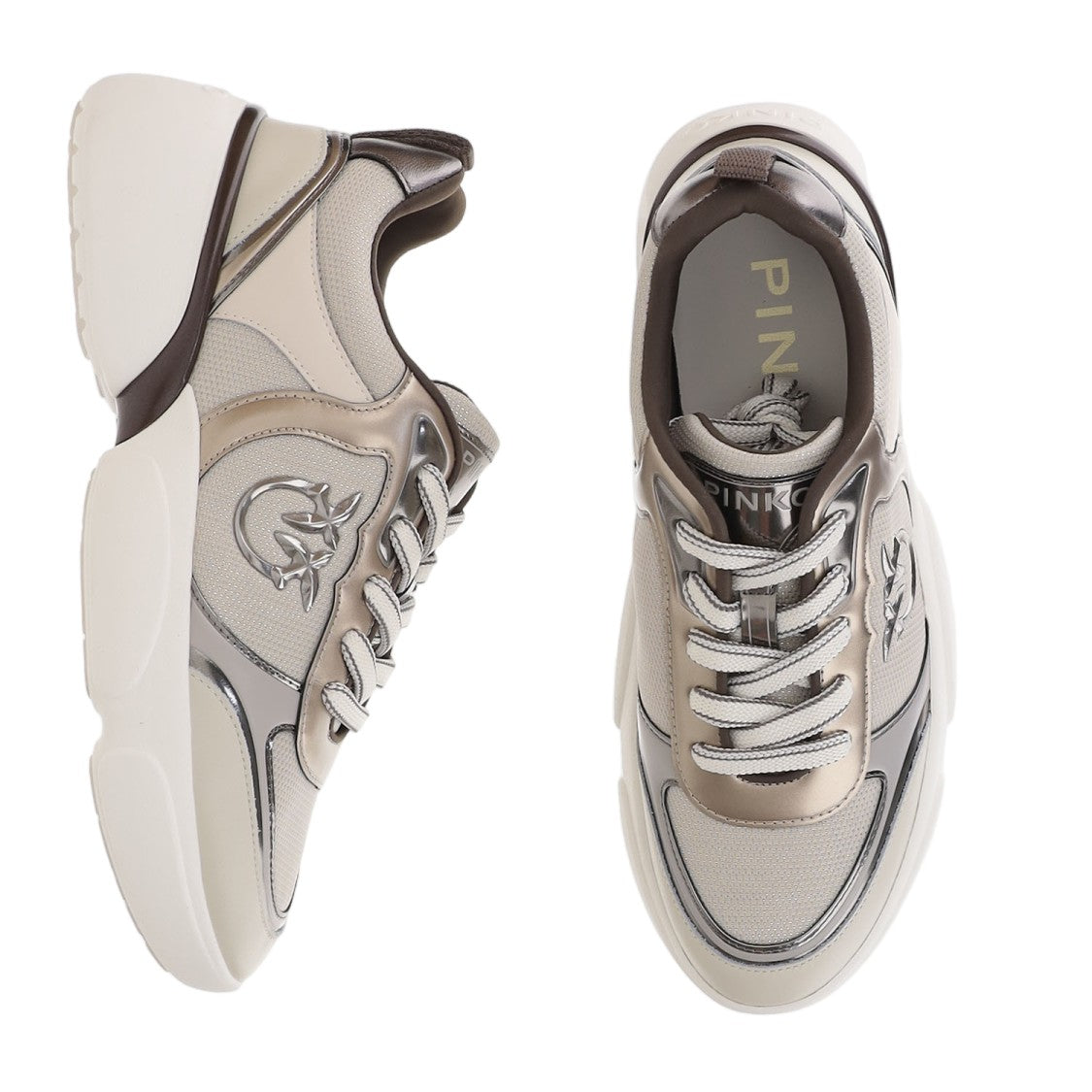 Pinko Alba Leather-Blend Sneakers