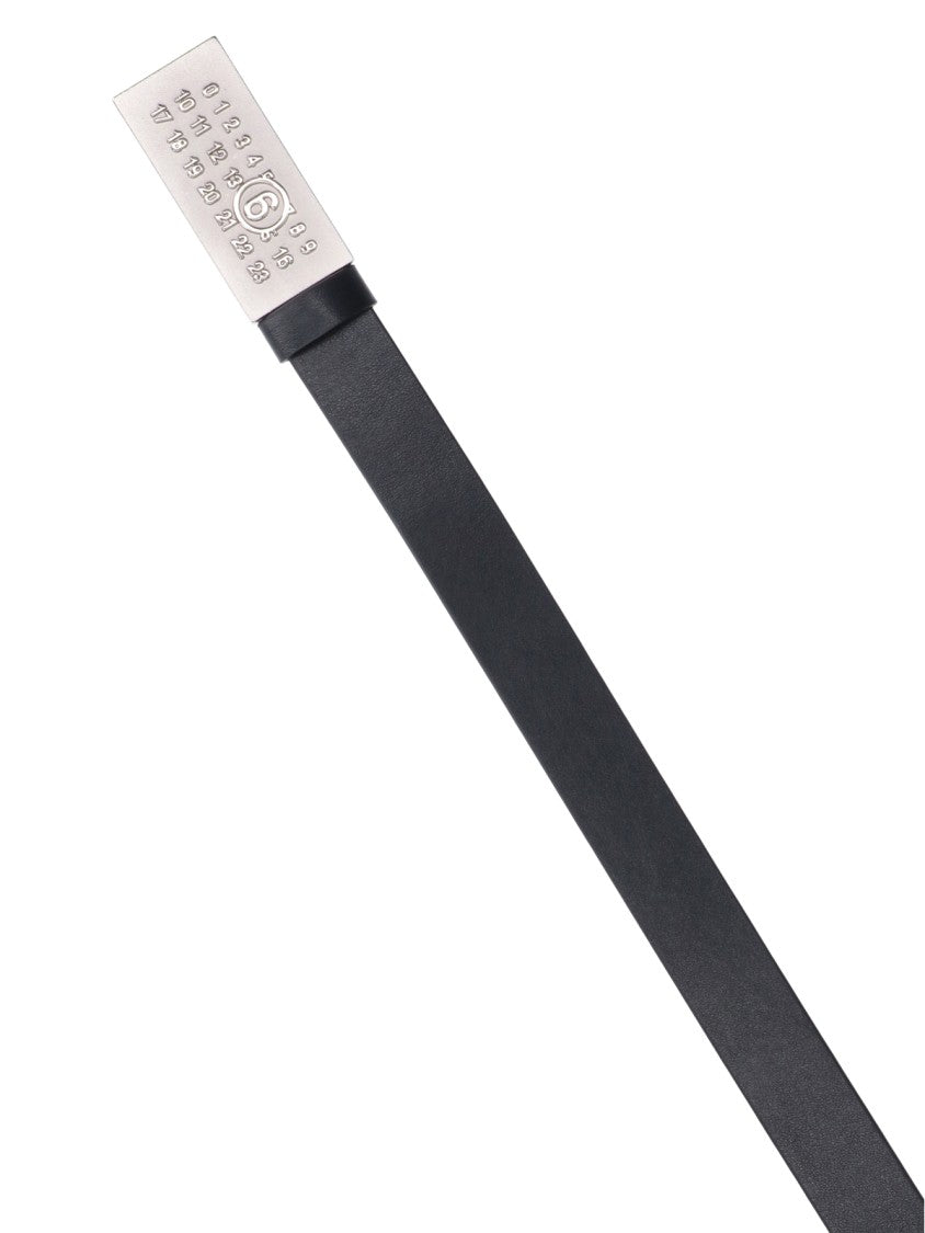 Mm6 By Maison Margiela Adjustable Black Leather Belt