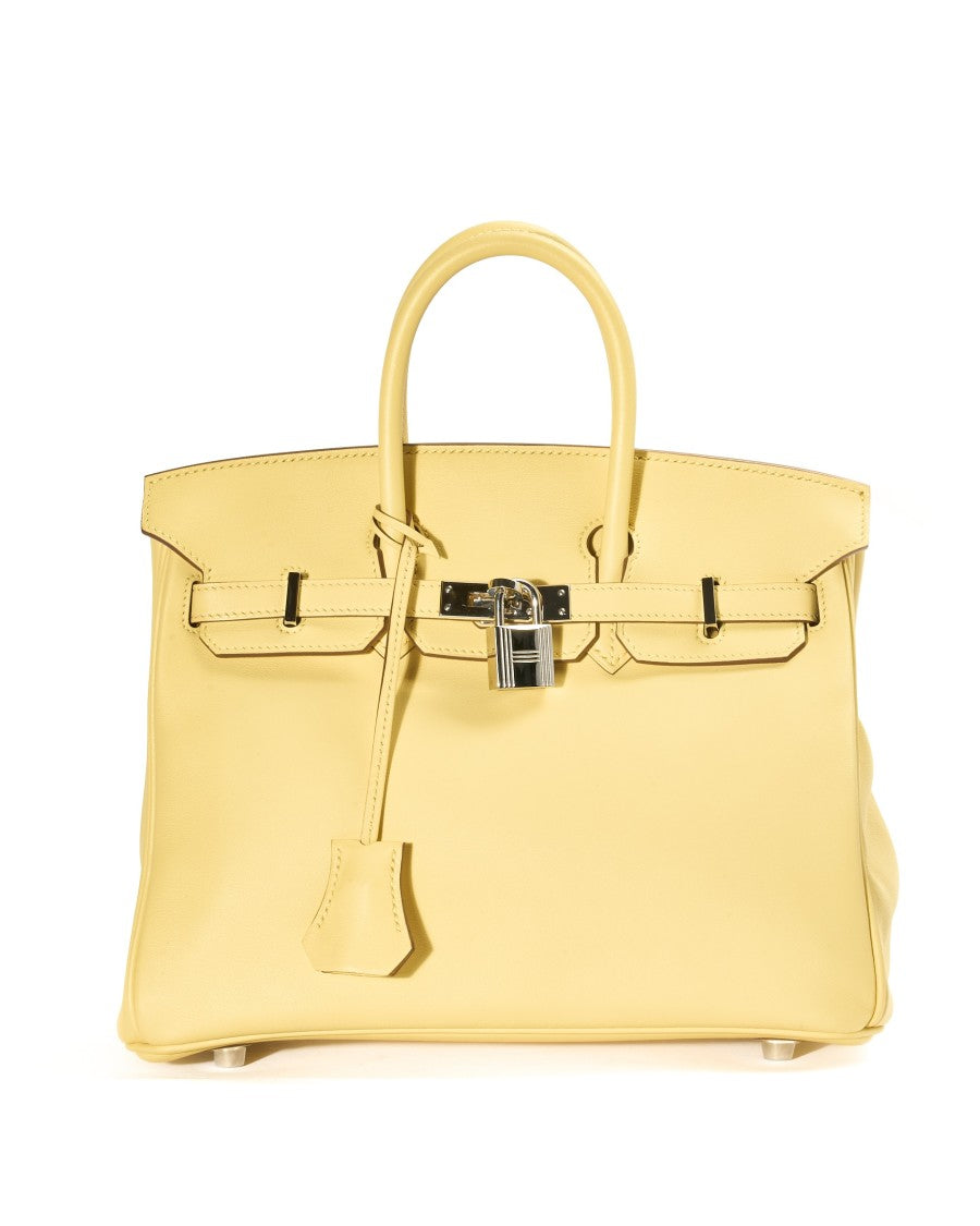 Hermès Birkin Bag 25 In Swift Yellow Poussin
