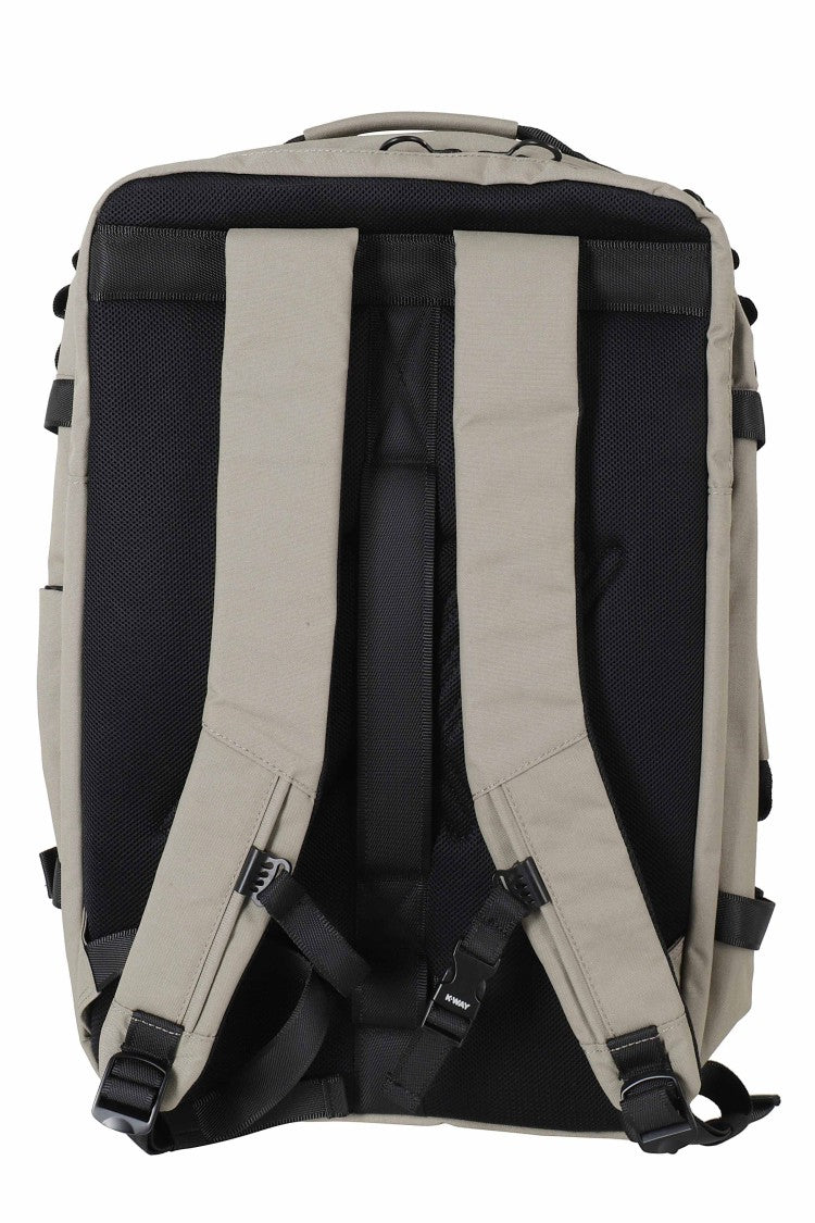 K-Way Dove Gray Salome Two-Way Zip Nylon Backpack