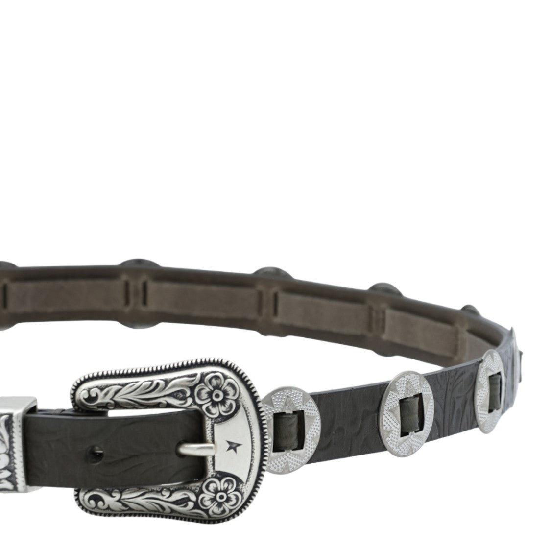 Golden Goose Black Textured Silver-Buckle Belt