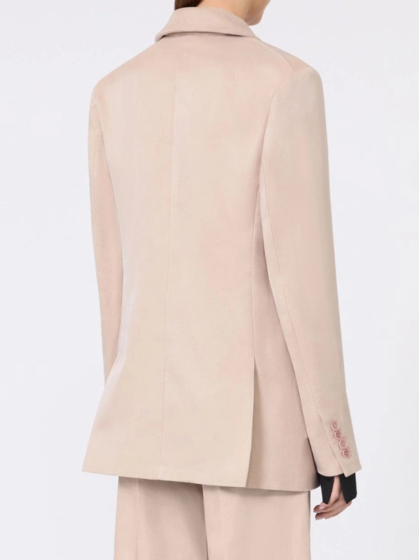 Max Mara Beige Mxsfeltro Double-Breasted Wool Blazer