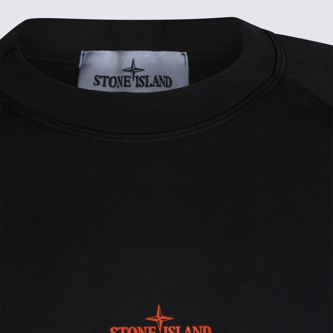 Stone Island Relaxed Fit Crew Neck Sweater With Distressed Logo Print