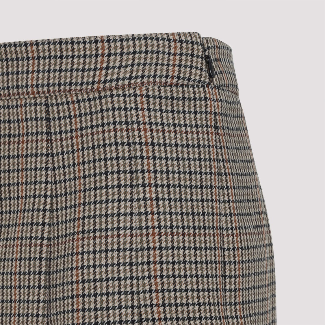 Celine Brown Virgin Wool Plisse Mini Skirt