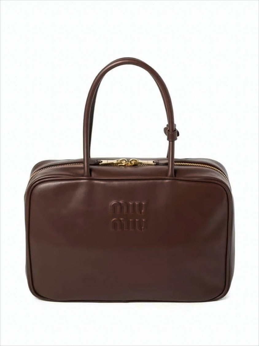 Miu Miu Rectangular Calf Leather Tote Bag