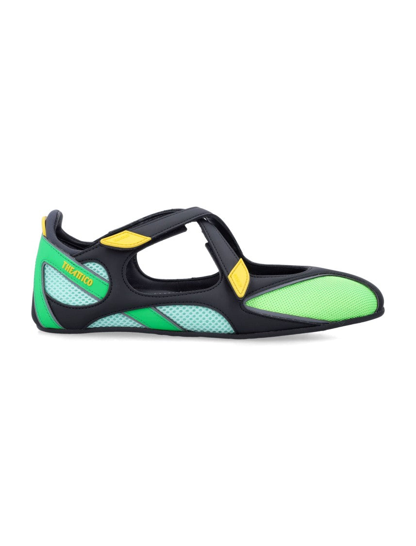 The Attico Floor Mesh Leather Architectural Ballerinas