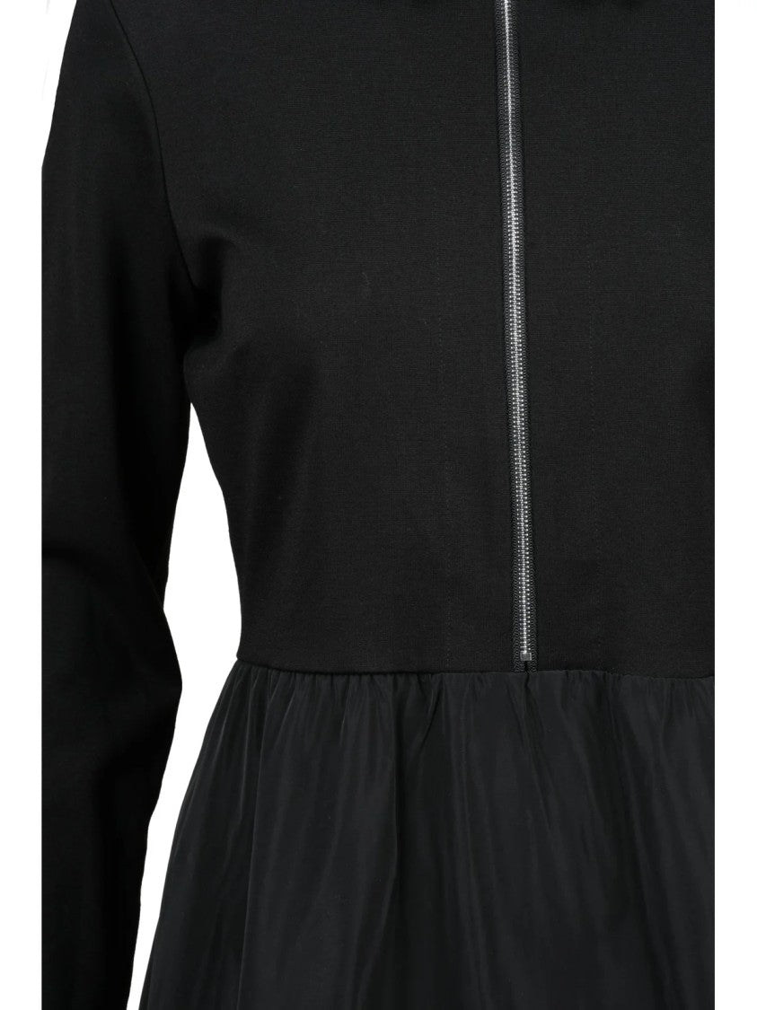 Vicario Cinque Black Collared Satin Viscose-Blend Long Dress
