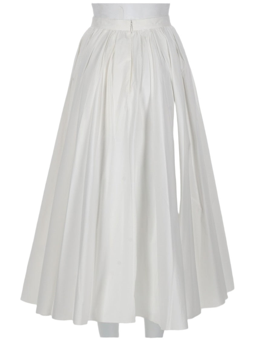 Self-Portrait Voluminous Gathered Poplin Midi Skirt