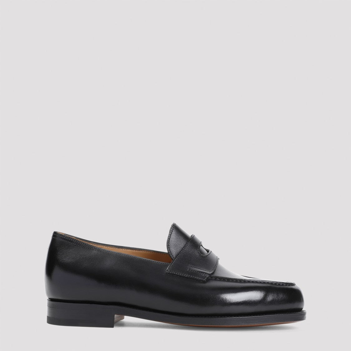 John Lobb Lopez Black Calf Leather Loafers