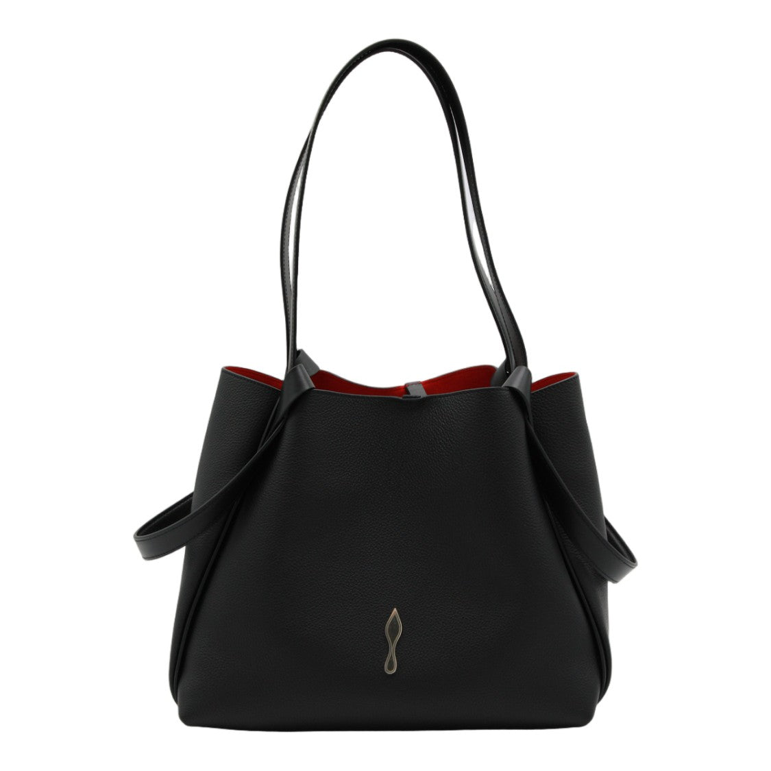 Christian Louboutin Structured Black Tote Bag With Contrasting Interior