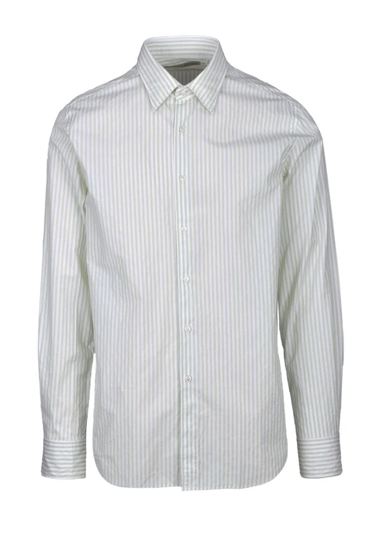 Baturo White/Green Cotton Shirt
