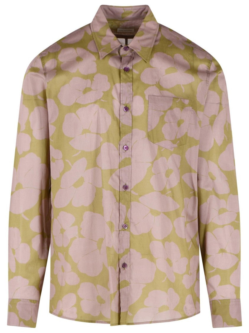 Dries Van Noten Green Cotton Shirt
