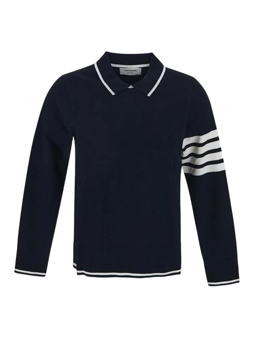 Thom Browne Deep Navy Long-Sleeve Polo Shirt