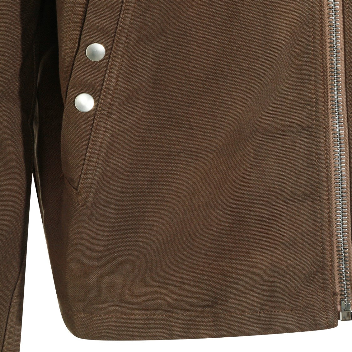 Drkshdw By Rick Owens Brown Zip-Front Casual Jacket With Minimalistic Design
