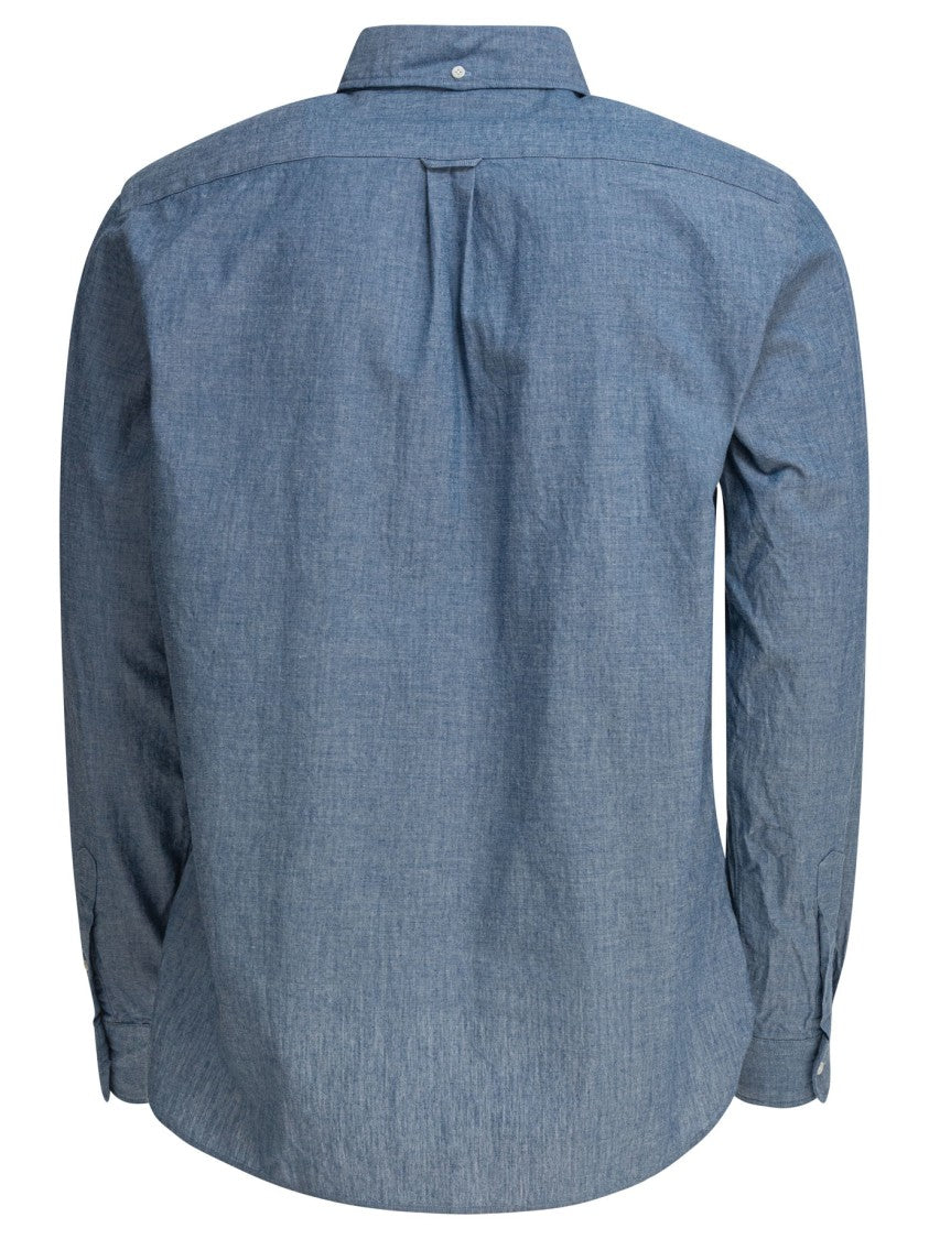 Beams Plus Shirt With Button-Down Collar In Premium Selvedge Chambray
