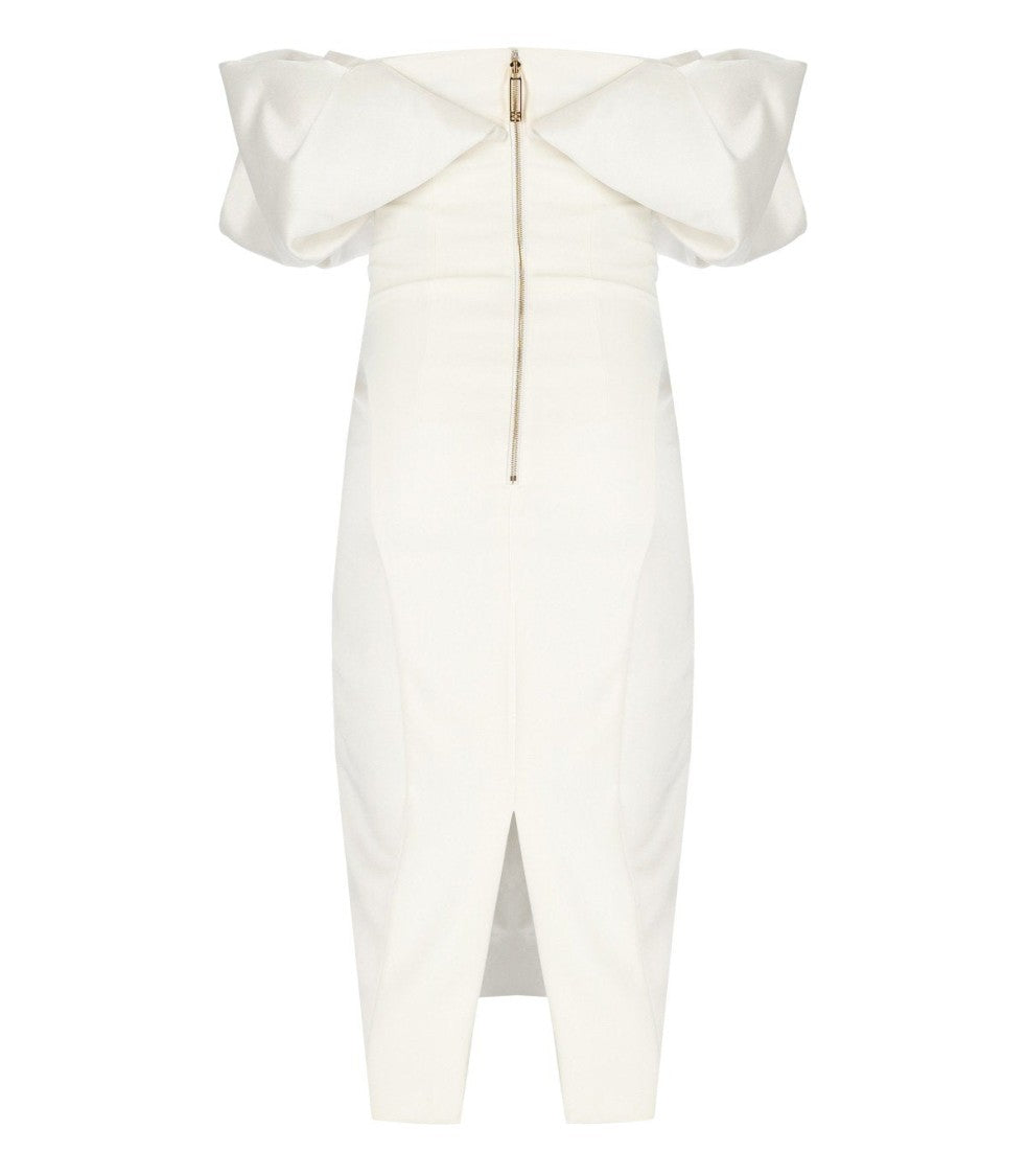 Elisabetta Franchi Ivory Sheath Dress