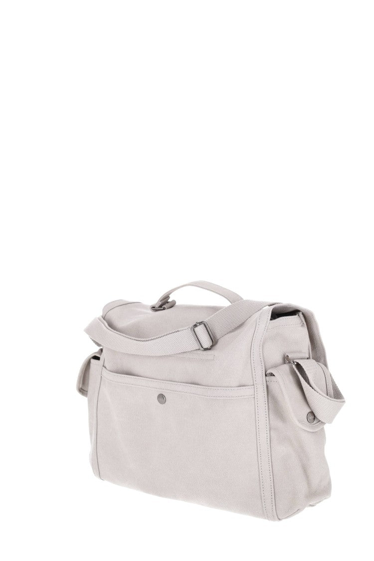 A.P.C. Grey Raw Cotton Canvas Messenger Bag