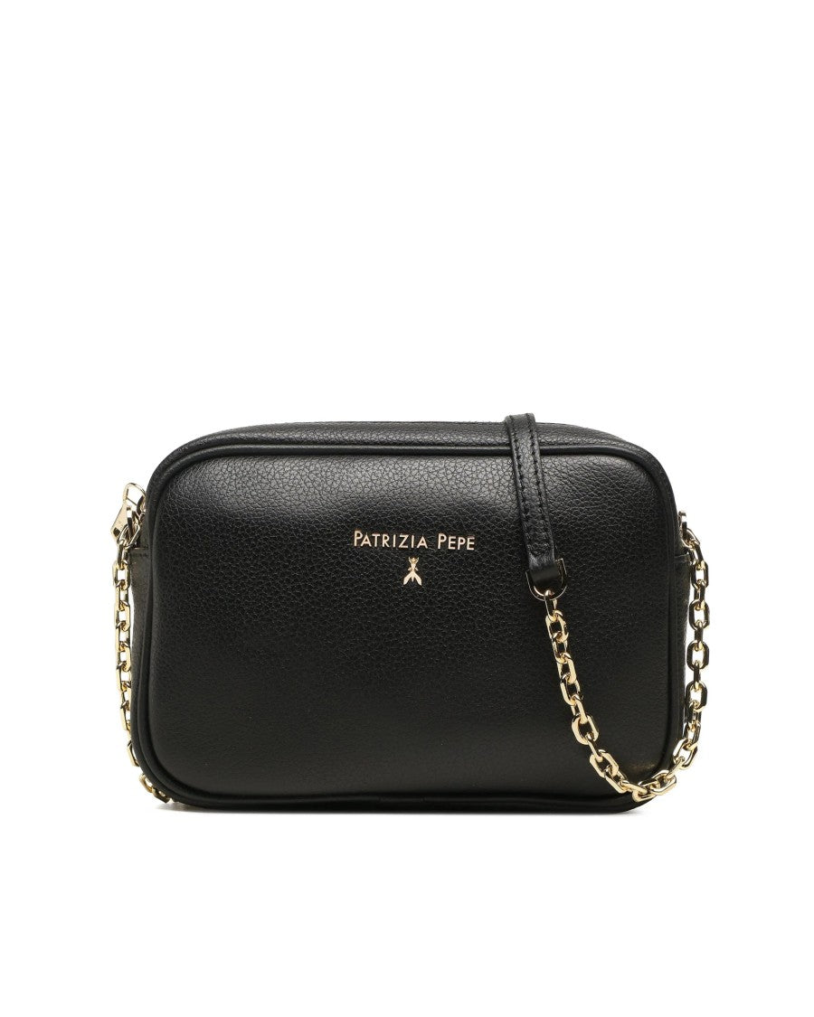 Patrizia Pepe Black Leather Crossbody Bag