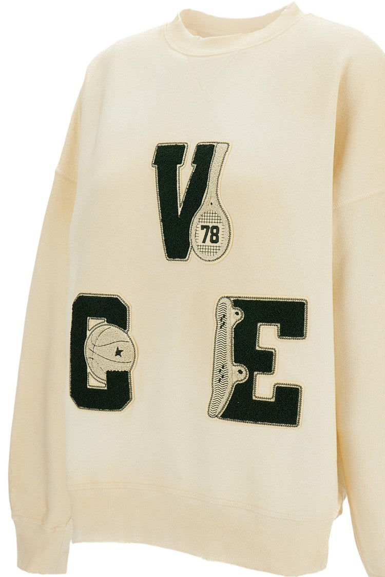 Golden Goose Boxy Fit Crewneck Sweatshirt With Vintage Treatment