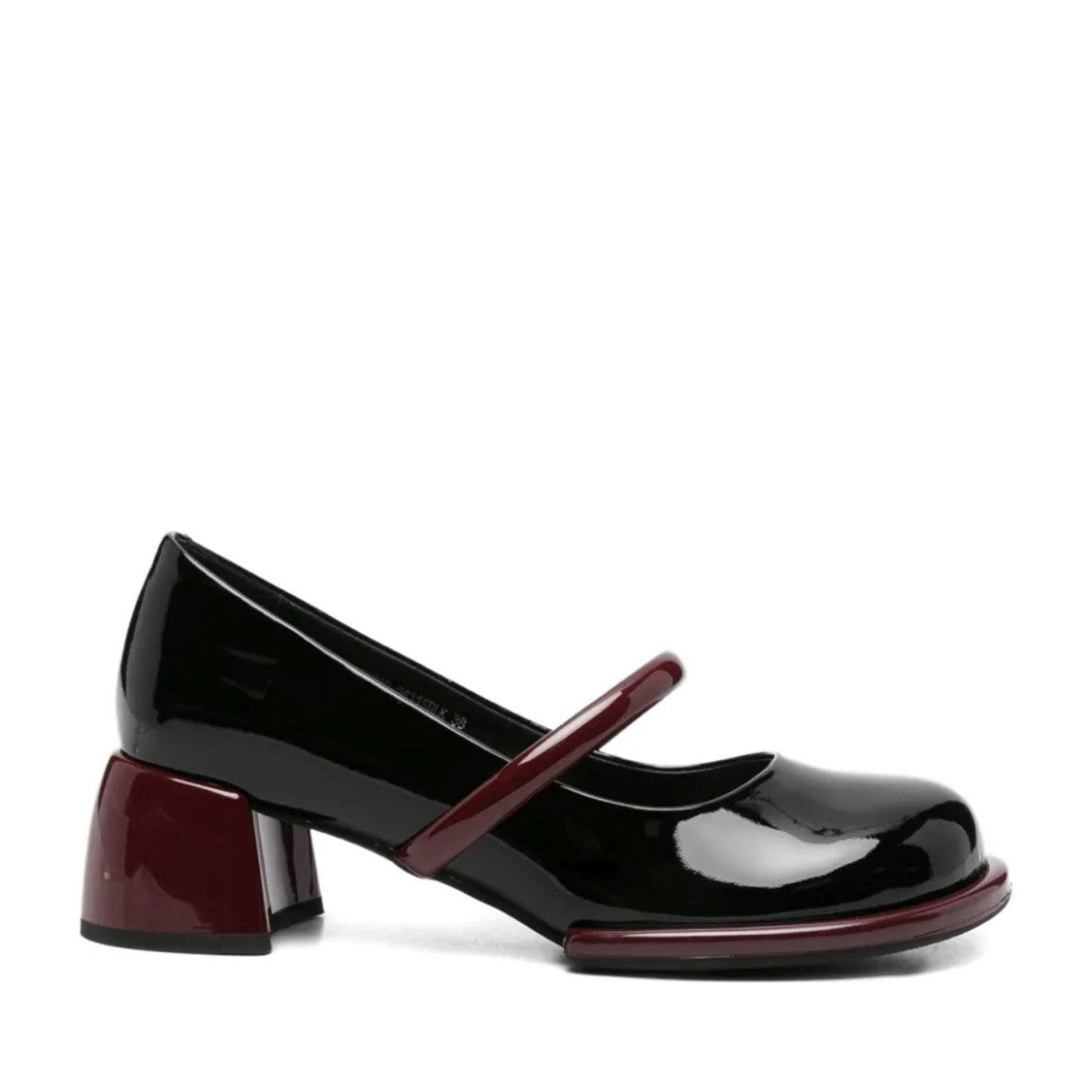 Adrianna Feretti Black Mid-Heel Patent Leather Loafers
